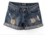 Torn Denim Shorts For Women-11