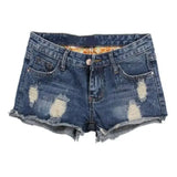 Torn Denim Shorts For Women-Lightblue-16