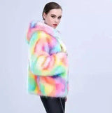 Warm Faux Fur Winter Coat for Women-Multicolor-1