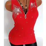 LOVEMI - Lovemi - V-neck diamond sleeveless vest