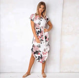 LOVEMI - Lovemi - V-Neck Printed Dress