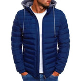 Warm Hooded Casual Cotton Jacket-navy blue-3