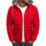 Warm Hooded Casual Cotton Jacket-Red-6