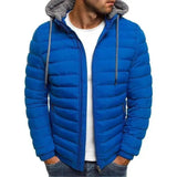 Warm Hooded Casual Cotton Jacket-Blue-7