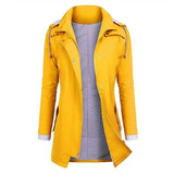 Breathable Lightweight Rain Jacket for Women-Yellow-4