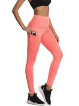 Women Pocket Casual Yoga Pants-Orange-1