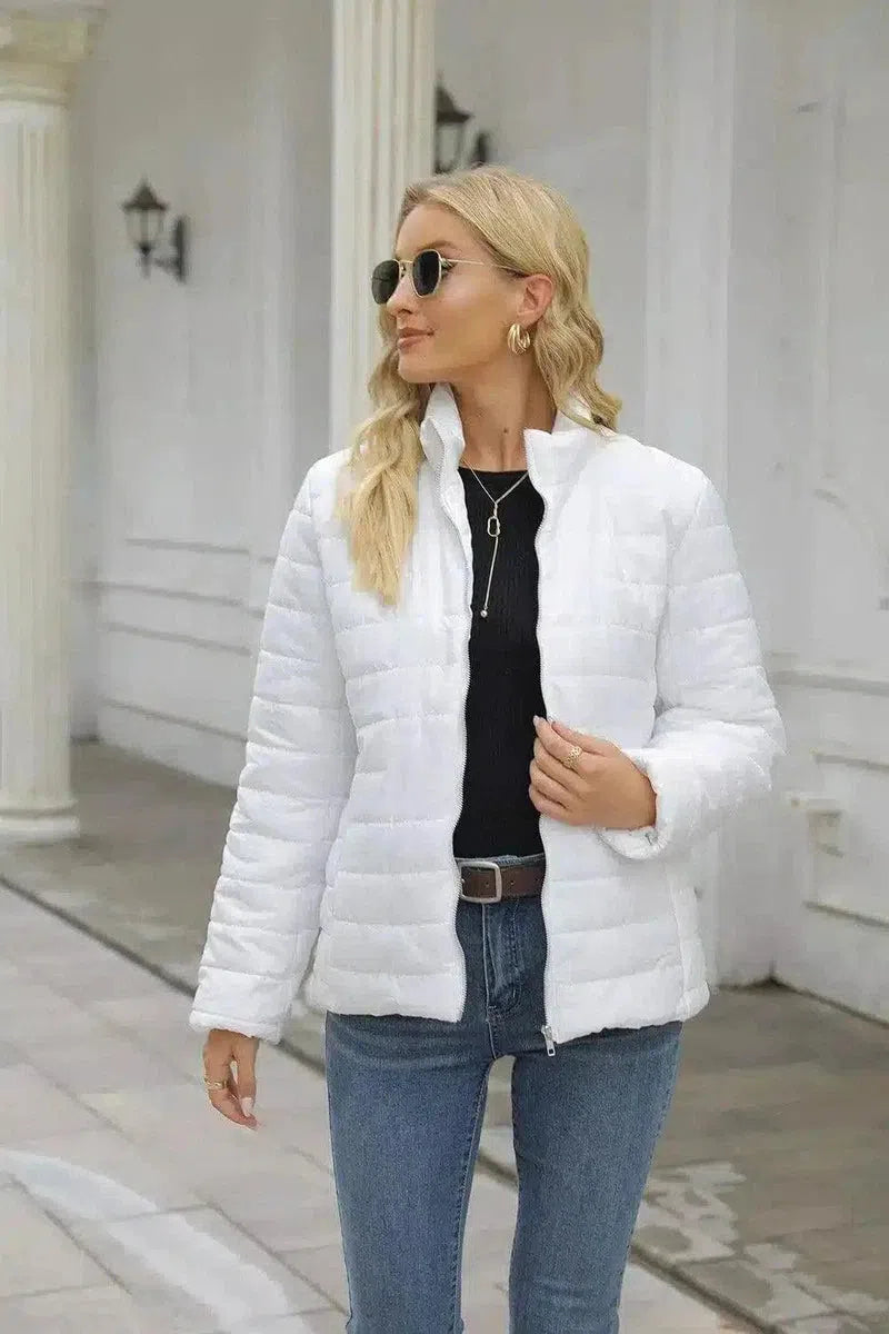Women's Quilted Insulated Jacket-White-1