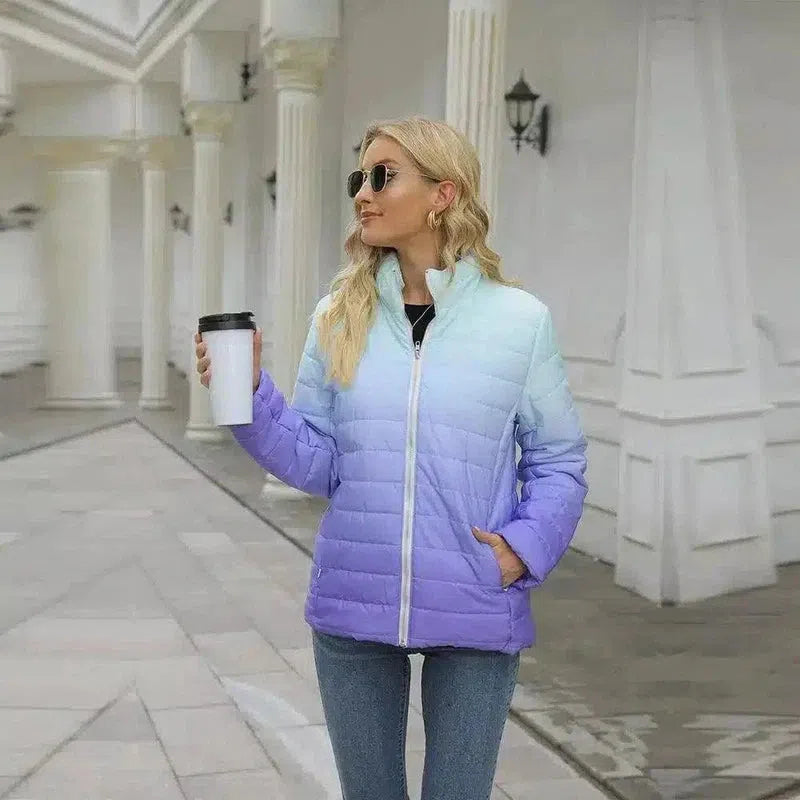 Women's Quilted Insulated Jacket-Purple-3