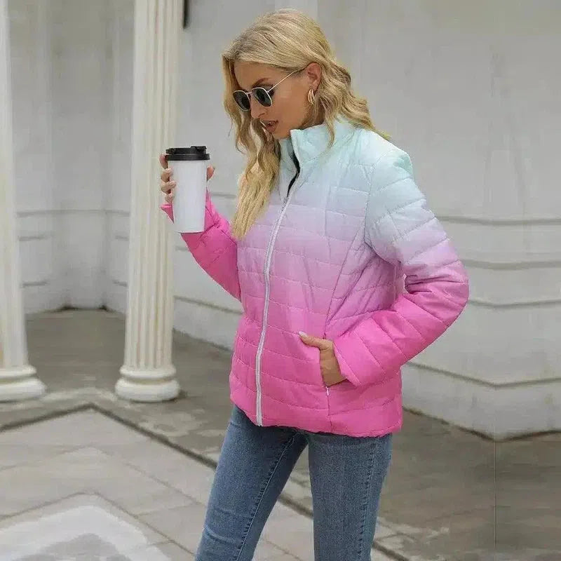 Women's Quilted Insulated Jacket-Pink-5