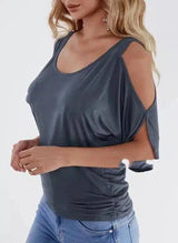 Women's Cold Shoulder Casual T-Shirt Top-1