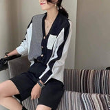 LOVEMI - Lovemi - Women's V-neck Loose Shirt Fashion Knit Cardigan