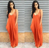 Women Summer Dress 2019 Casual Long Dresses Plus Size-Orange-22