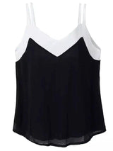 Women's V-Neck Spaghetti Strap Top-Black-3