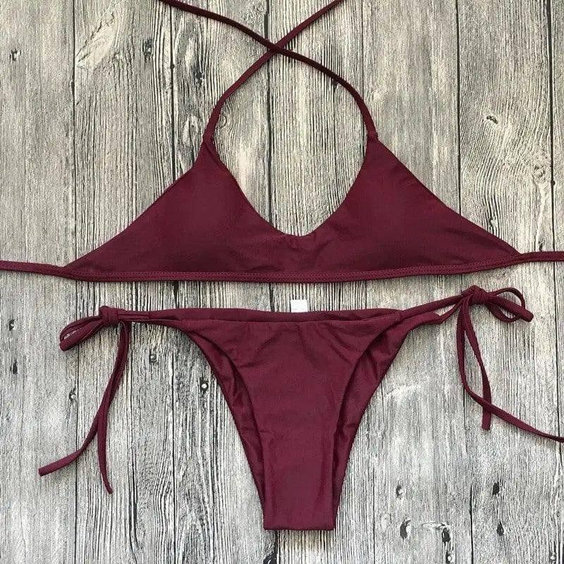 Low waist bikini-Red-2