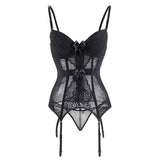 Luxury Lace Corset: Elegant Women's Lingerie Essentials-black-2