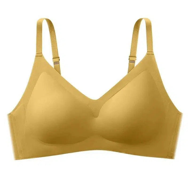 Padded Deep V Lingerie Yoga Fitness Sports Bra-Turmeric-2