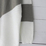 Paneled sweater sweater loose-4