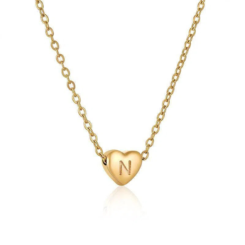 Ins Style Love Letter Necklace Women Stainless Steel Heart-shaped Niche Clavicle Chain Fashion Necklace-5