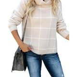 Plaid sweater pullover plaid sweater-Apricot-9