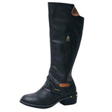 Plus Size Amazon Flat Zipper Women Boots-Black-4