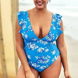 Plus size blue floral bikini-2