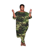 Autumn Style Trendy Plus Size Women Clothing Tracksuit Womens Long Loose Camouflage Oblique Shoulder Wholesale Dropshipping-2