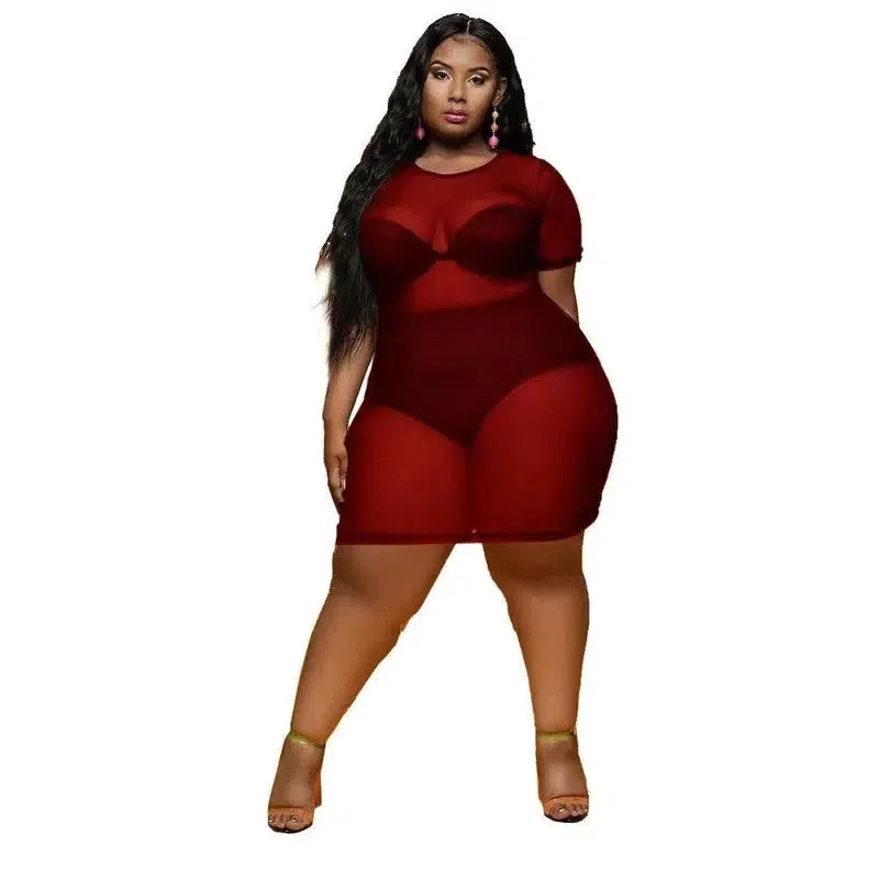 New Plus Size Clothing L-5XL Dresses for Women 2021 Wholesale Maxi Dress Club Outfits Summer Dropshipping-Red-10