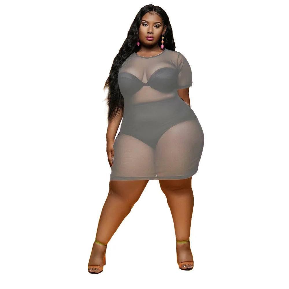 Plus-Size Sheer Dresses: Flaunt Curves in Style-WHITE-11