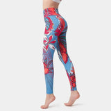 Print Yoga Suit Yoga Pants-Red-1