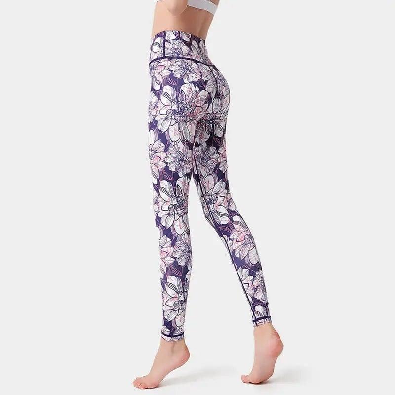 Print Yoga Suit Amazon Yoga Pants-Purple-4