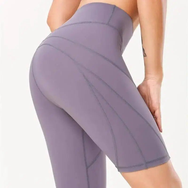 Reversible Brushed Nude Yoga Pants-Purple-2