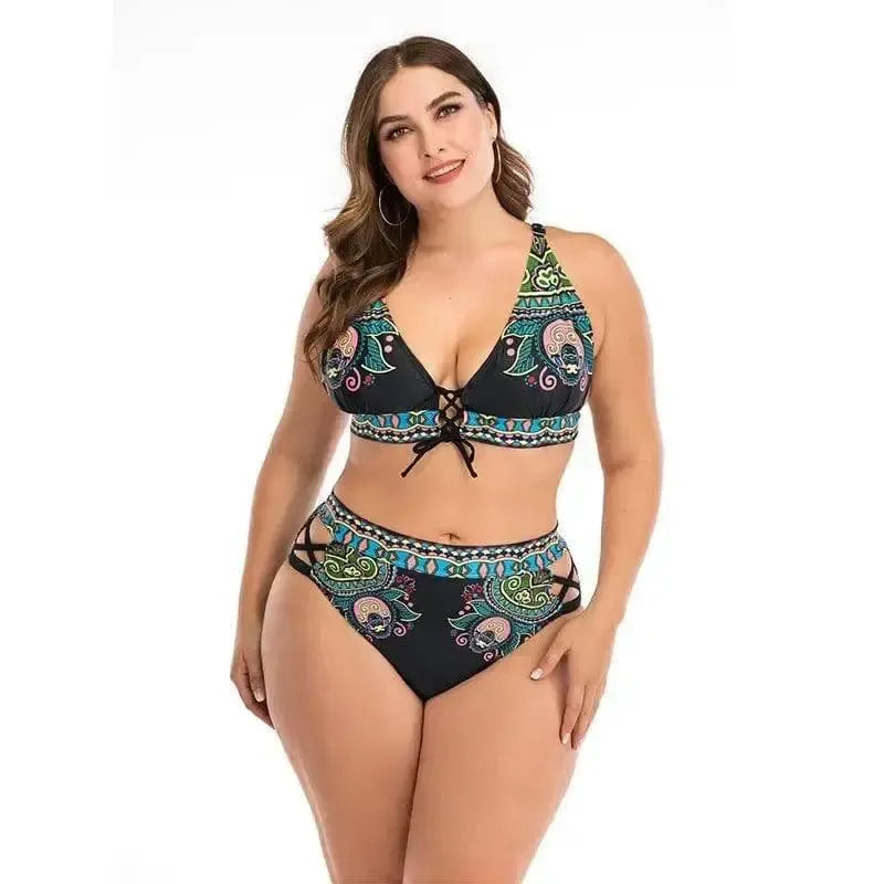 Stylish Big Cup Swimwear for Ultimate Support-A8814-3