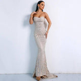 ELEGANT STRAPLESS GEOMETRIC EVENING DRESS-3