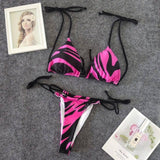 flame print strappy bikini-RoseRed-6