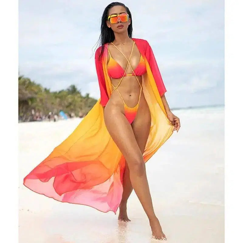 Gradient Swimwear European And American Bikini Split-1