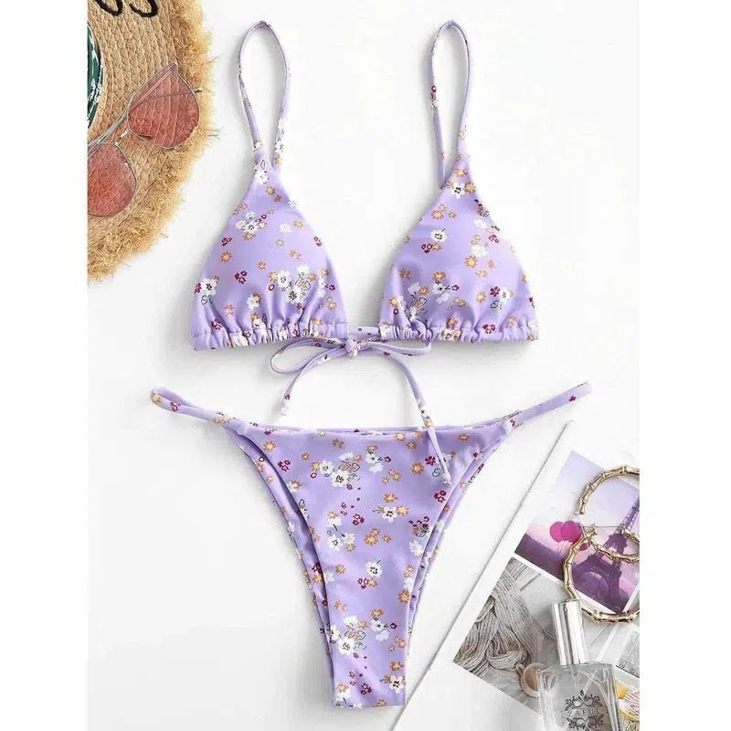 Halter Tie Dye Bikini Set-7