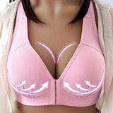 Push Up Bra Front Closure Solid Color Brassiere-1