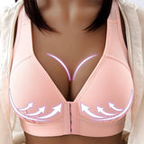 Push Up Bra Front Closure Solid Color Brassiere-front style1-C-8