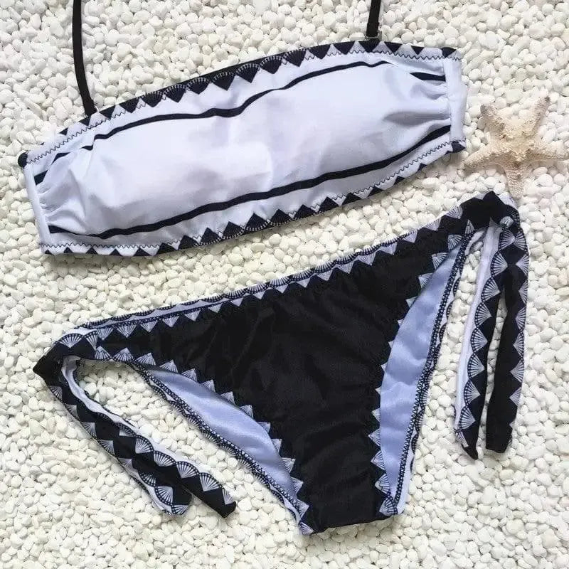 Strapless Bikini set swimsuit Women strapless Swimwear-1