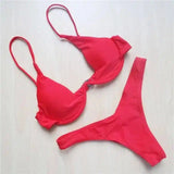 Women Bikini Beachwear Push-up Swimwear Swimwear-Red-9