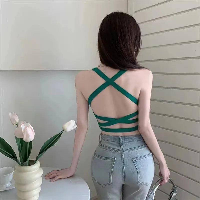 Sexy Women Vest Crop Top Sleeveless Vests Beach Women Sports-5