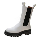 Short boots women Martin boots-White high-11