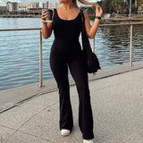 Slim Fit Hip Raise Jumpsuit Backless Exercise Yoga Clothes-S-1