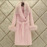 Luxury Fur-Trimmed Winter Coat-Pink-4