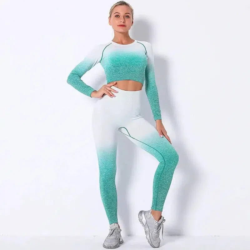 Sports tight Yoga suit-Green-6