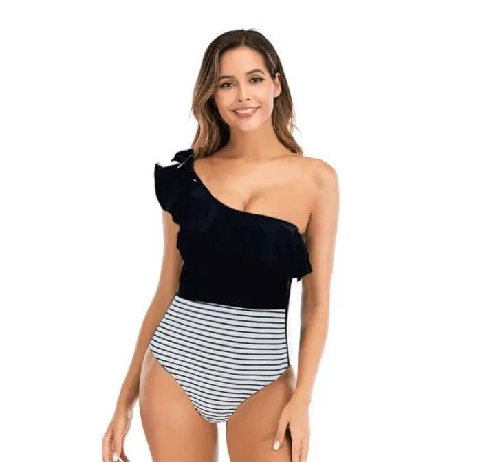 Striped one-piece swimsuit-2