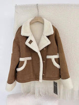 Suede Soft Waxy Lamb Coat Girl-7