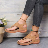 Summer Oxford Women Sandals Flats Slippers Pu Leather Flip-4