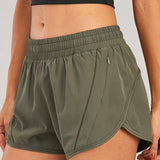 Summer Sports Shorts With Zipper Pockets Breathable Loose-Army Green-10