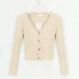 sweater cardigan women Slim sweaters-Khaki-13